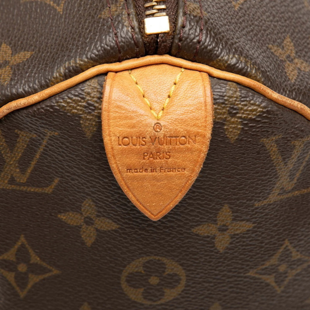 LOUIS VUITTON Brown Monogram Leather Speedy 30 Boston Bag - Picture 6 of 6